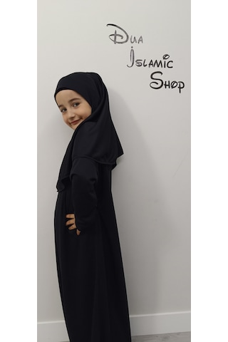 Kız Çocuk Tek Parça Namaz Elbisesi Siyah