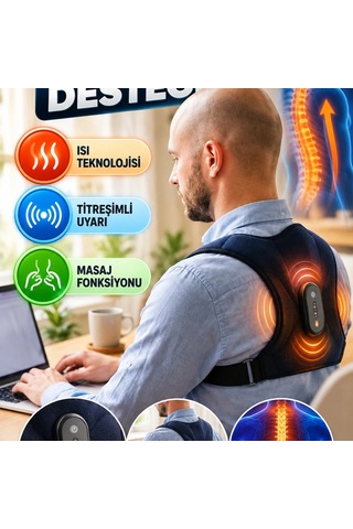 Titreşimli Uyarı, Isı Ve Masaj Fonksiyonlu Postür Destek Kemeri