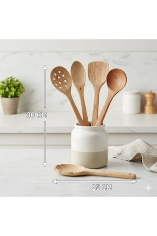 Bambu 5 Li Kepçe Kaşık Seti