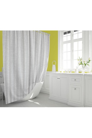 Zethome Tropik Banyo Duş Perdesi 3182 Tek Kanat 1x120x200 Beyaz