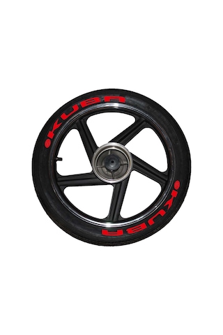 Kuba Motorsiklet Lastik Yazısı Sticker kırmızı 8 Adet Kuba Motorsiklet Lastik Yazısı Sticker kırmızı 8 Adet