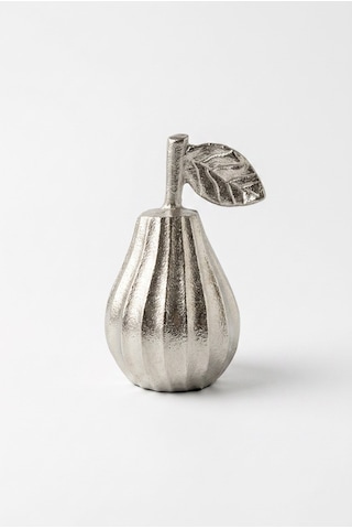 Silver Döküm Armut Obje 10x8x15 Cm