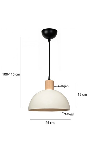 Homing Nuuq Ahşap Detaylı Sarkıt 241895 KREM RENK