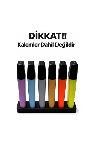 2 Adet 6 Lı Kalem Standı Organizer Sert Plastik Masaüstü Kalemlik Renk Seçenekli Minimal Tasarım Çok Renkli