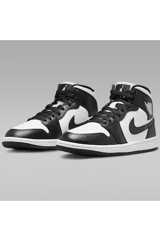 Nike Air Jordan 1 Mid Panda Unisex Leather Sneaker Hakiki Deri Bilekli Günlük Spor Ayakkabı Siyah-beyaz SİYAH-BEYAZ