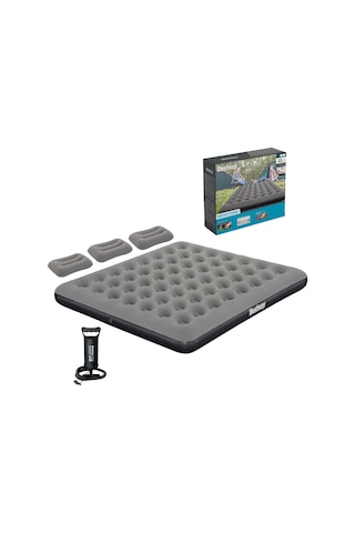 Bestway Ultra King 3 Kişilik Şişme Yatak, El Pompası Ve Yastık 203x183x22cm 671hc Bw149 Gri
