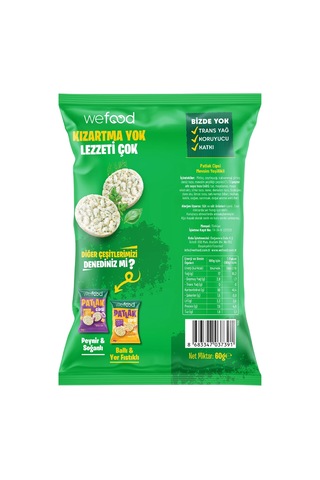 Wefood Mevsim Yeşillikli Patlak Cipsi 60 G 8'li 8683347037698