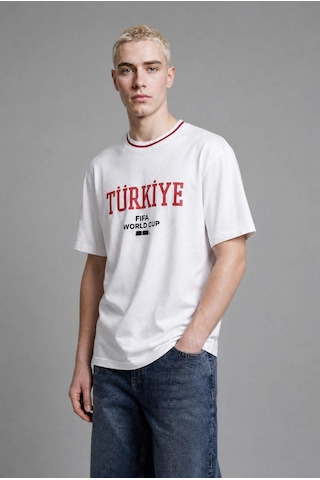 Defacto Dünya Kupası Boxy Fıt Türkiye Baskılı Kısa Kollu Beyaz Tişört I0914ax26hswt34 Beyaz-wt34