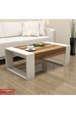 Variant Venüs Orta Sehpa Ceviz-Metalikinci ( Ekru )