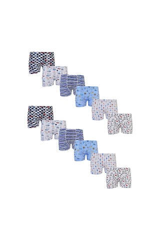 Hepsine Rakip Tutku 12'li Paket Erkek Çocuk Renkli Empirme Elastan Boxer Tec0254 Çok Renkli
