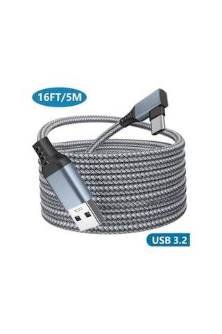 Vr5 Usb3.2 Oculus Quest 3/2/1 Pico 4 Aksesuarları Ve Pc/steam Vr, 5gbps Yüksek Hızlı Pc Veri Aktarımı, Vr Kulaklık, Oyun Bilgisayarı, Sanal Gerçeklik Gözlüğü Uyumlu 5 Metre