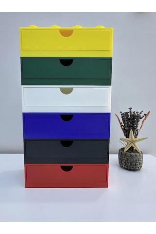 Yapı Oyuncak Tasarımlı Mini Çekmece - Küçük Boy 4x2 Masaüstü Düzenleyici Siyah Diğer