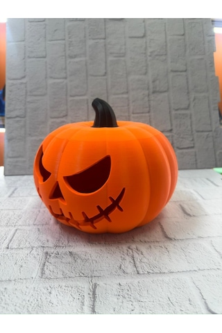 Kapaklı Balkabağı Dekor Kutusu 21 15 Cm Halloween Temalı Saklama