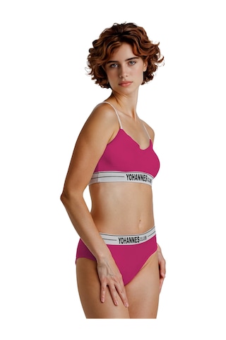 Yohannes Club, Kadın Pamuklu İç Çamaşırı Takımı, Renk Seçenekli, Bralet-kemerli Hipster Külot Pembe