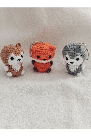 Amigurumi Oyuncak Anahtarlıklar 3 Adetli 6-7 Cm