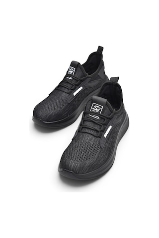 Ispartalılar 004/35 Tam Ortopedik Esnek Hafif Taban Erkek Spor Ayakkabı Yazlık Erkek Spor Siyah