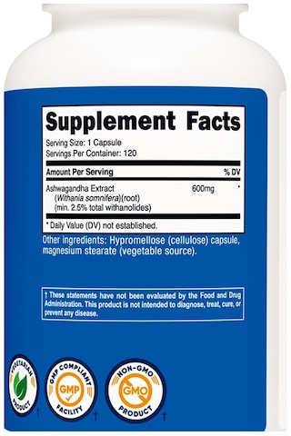 Nutricost Ashvagandha Root 600 Mg 120 Capsules
