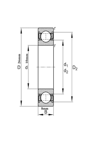 6000 Zz C3 Minyatür Rulman 10x26x8mm