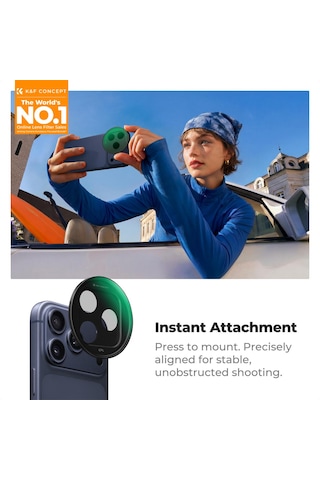 K&f Concept İphone 17 Pro Max/17 Pro İçin Geçmeli Cpl Filtre - Nano-x Serisi Optik Siyah