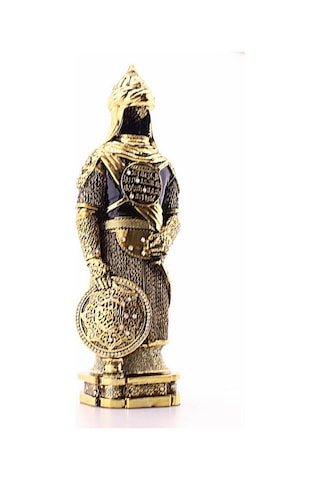 Polyester Üzerine Metal Kaplama Biblo Zırhlı Cevşen Ayetli Asker Gold Biblo 3 Boyutlu Küçük Boy 24cm