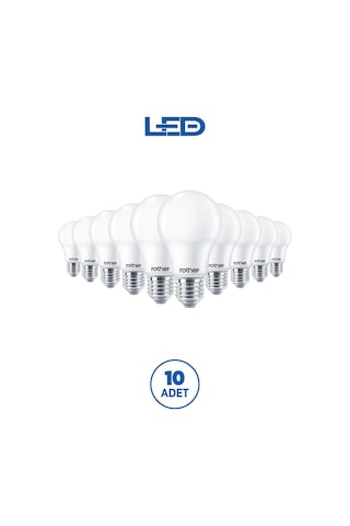 Rtl01123-10 Rother A60 Led Ampul 9w E27 810 Lümen 3000k Sarı Işık Enerji Tasarruflu Ampul 10 Adet