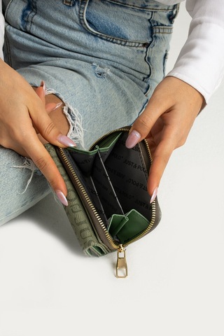 Just Polo Kadın Bol Kartlıklı Kağıt Para Bölmeli Cüzdan 12cmx10cm Pbu02 Yeşil