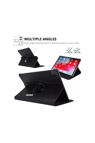Uyumlu İpad Pro 13 İnç M4 2024 Uyumlu Kılıf Yatay Ve Dikey Standlı 360 Derece Döner Tablet Kılıfı Kapaklı Kılıf