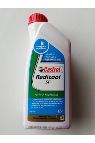 Castrol Radicool Sf 1L Organik Kırmızı Antifriz Ü/Y 2021