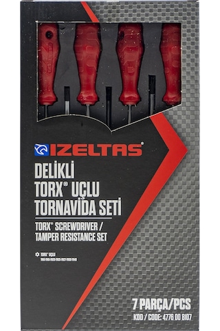 İzeltaş 4776008107 Delikli Torx Uçlu Tornavida Seti 7 Parça