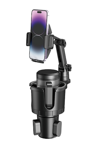 Go Des GD-HD566 360 Derece Dönebilen 2 in 1 Araç Telefon Tutucu Ve Bardak Tutucu