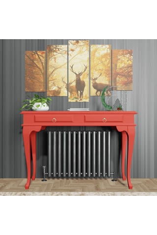 Roys Ahşap 120 Cm Kırmızı Çekmeceli Petek Üstü Yüksek  Dresuar Kırmızı