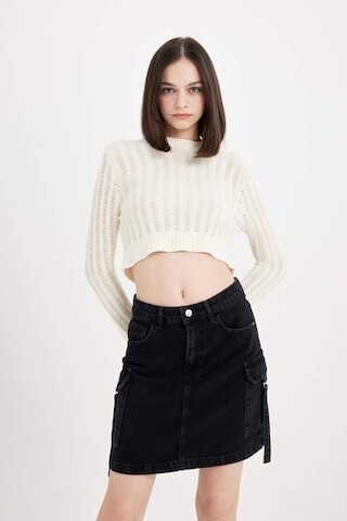 Defacto Fashion Fit Kargo Cepli Jean Mini Etek D4421AX24AUNM40 Siyah