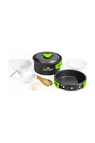 Kamp Tencere Tava Seti Tek Kişilik Çantalı 8 Parça Çok Renkli