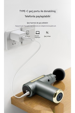 Jian Fan Elektrikli Fasya Tabancası Mini Ev Titerşimi Gevşeme Kas Akıllı Servikal Masaj Mini Masaj Yeşil