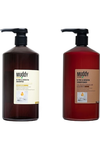 Muddy B-Tox & Keratin Şampuan 1 L + Onarıcı B-Tox & Keratin Krem 1 L