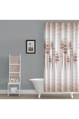 Zethome Tropik Banyo Duş Perdesi 3390 Çift Kanat 2X120X200 Çok Renkli