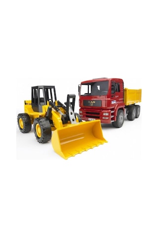 Bruder Oyuncak Man Damperli Kamyon ve Fr 130 Kepçe Br02752