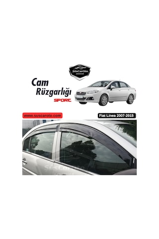Fiat Linea 2007-2015 Uyumlu Mugen Cam Rüzgarlığı Seti Piano Black 4'lü İthal (00) (ŞüsCarOto Aksesuar)