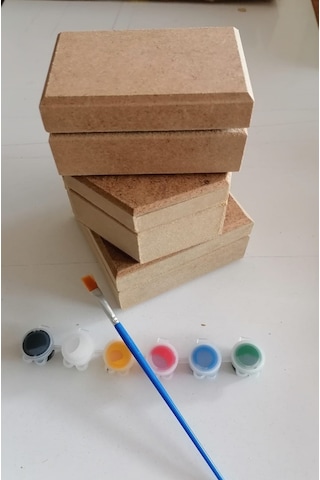 Ahşap Kutu Boyama Seti 5 Parça Boyanabilir Oyuncak