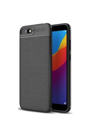 Huawei Y6 2018 Deri Görünümlü Lux Niss Silikon Kilif 457501578