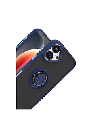 Sptmgldı Newface Apple Apple iPhone Uyumlu  17 Montreal Yüzüklü Silikon Kapak - Lacivert