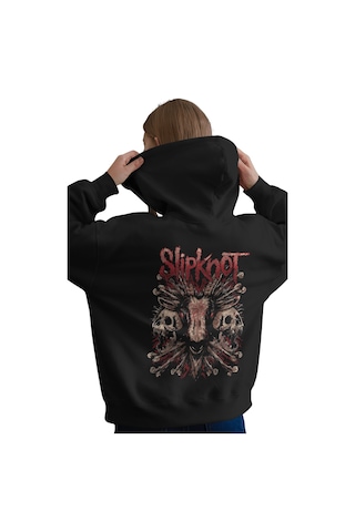 Sevbano Slipknot Rock Metal Müzik Grubu Baskılı Unisex Oversize Premium K Siyah