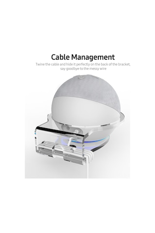 Monyee Amazon Echo Dot 4 İçin Şeffaf Akrilik Hoparlör Askısı - Kabloları Düzenleyen, Dayanıklı Ve Kolay Kurulum