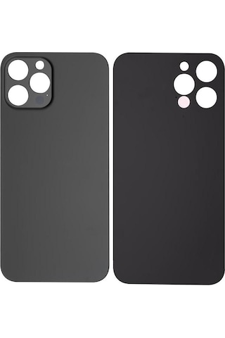 Apple Uyumlu iPhone 12 Pro Max Logolu Arka Pil Batarya Kapağı - Lens Hariç Siyah