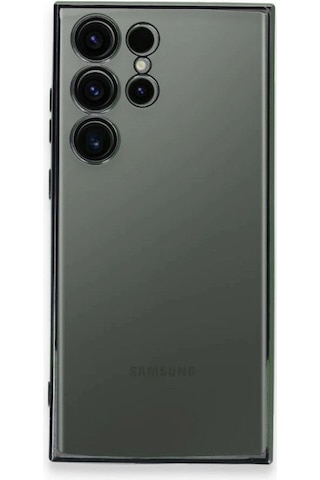 Samsung Samsung Uyumlu Galaxy S23 Ultra Kılıf Razer Lensli Silikon - Yeşil