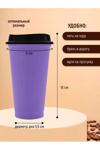 Laduski Kapaklı Plastik Kahve Bardağı Çok Kullanımlık 400 Ml 216986699 Violet