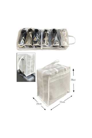 Ayakkabı Saklama Ve Taşıma Çantası Çizgili Model Shoe Tote Diğer