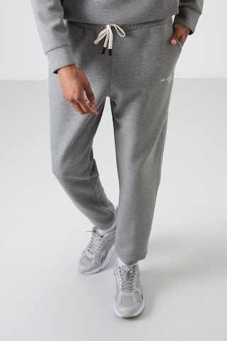 Tommy Life Gri Melanj Pamuklu Kalın Yumuşak Dokulu Comfort Fit Nakışlı Erkek Eşofman Takım - 85255 GRİ MELANJ