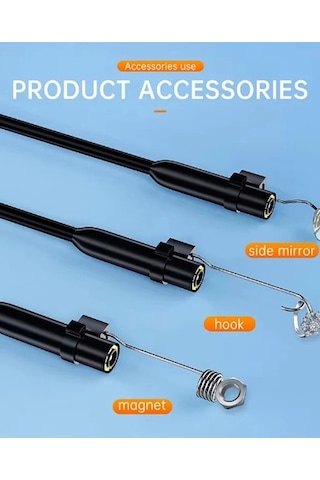 Endoskop Yılan Video Kamera Ios Ve Android Uyumlu Led Li 10 Metre 8 Mm Sert Kablo 2mp