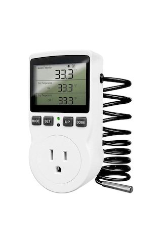 Reedark Dijital Termostat Kontrollü Priz -40 C/+120 C Sıcaklık Ayarlı Us Fişli